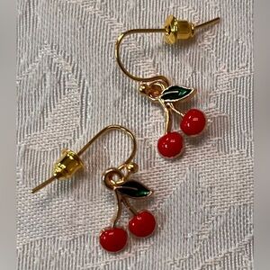 Cherry Gold Plated wire earrings New